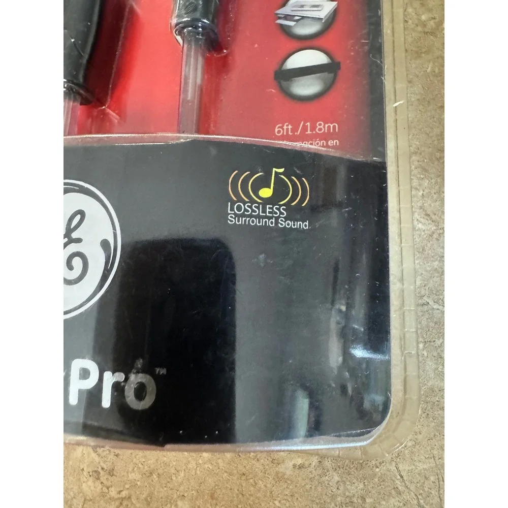 GE Ultra Pro 6ft Digital Audio Fiber Optic Toslink Cable 24500 Lot of 2 New
